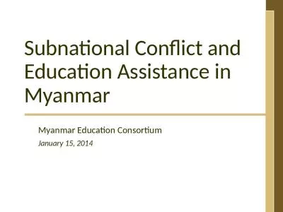 Subnational Conflict and Education Assistance in Myanmar