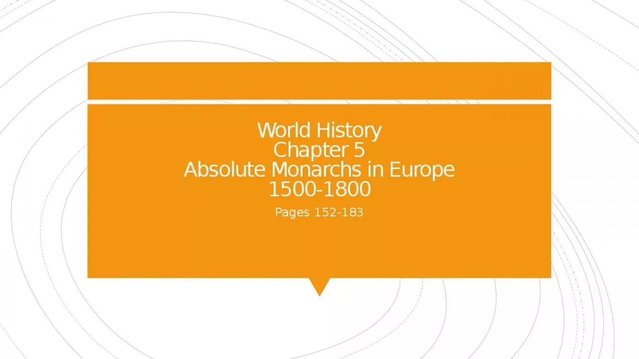 PPT-World History Chapter 5 Absolute Monarchs in Europe 1500-1800