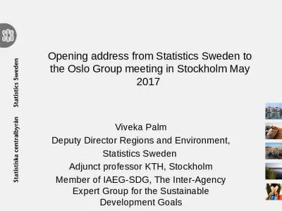 Opening address from Statistics Sweden to the Oslo Group meeting in Stockholm May 2017