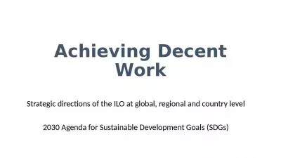 Achieving Decent Work