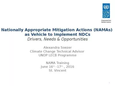 Nationally Appropriate Mitigation Actions (NAMAs)  as Vehicle to Implement NDCs Drivers, Needs & Opportunities