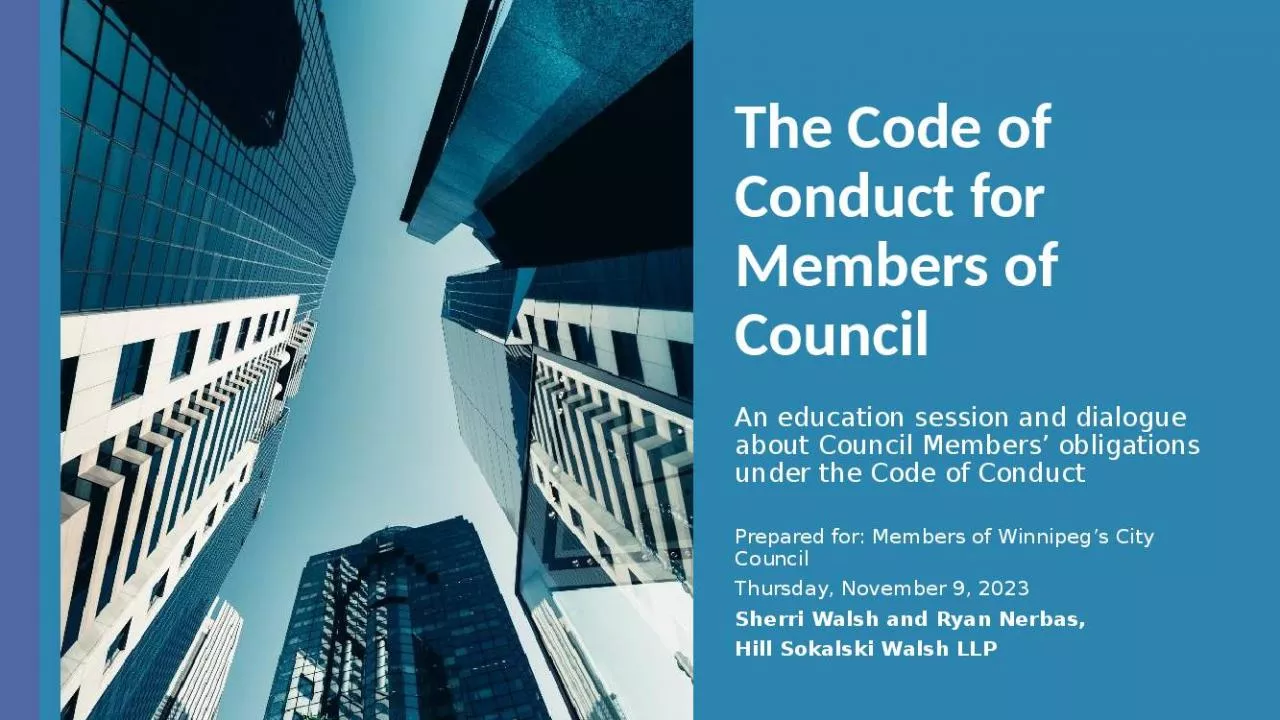 PPT-The Code of Conduct for Members of Council