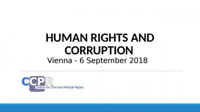 HUMAN RIGHTS AND CORRUPTION  Vienna - 6 September 2018