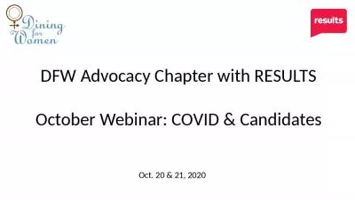 DFW Advocacy Chapter with RESULTS October Webinar: COVID & Candidates