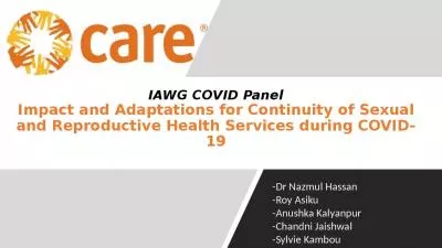 IAWG COVID Panel Impact and Adaptations for Continuity of Sexual and Reproductive Health