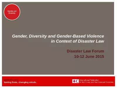 Gender, Diversity and Gender-Based Violence in Context of Disaster Law