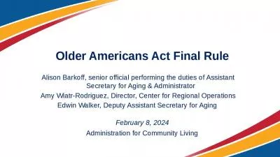 Older Americans Act Final Rule