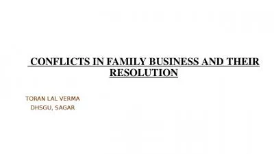 CONFLICTS IN FAMILY BUSINESS AND THEIR RESOLUTION