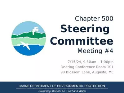 Chapter 500 Steering  Committee Meeting #4