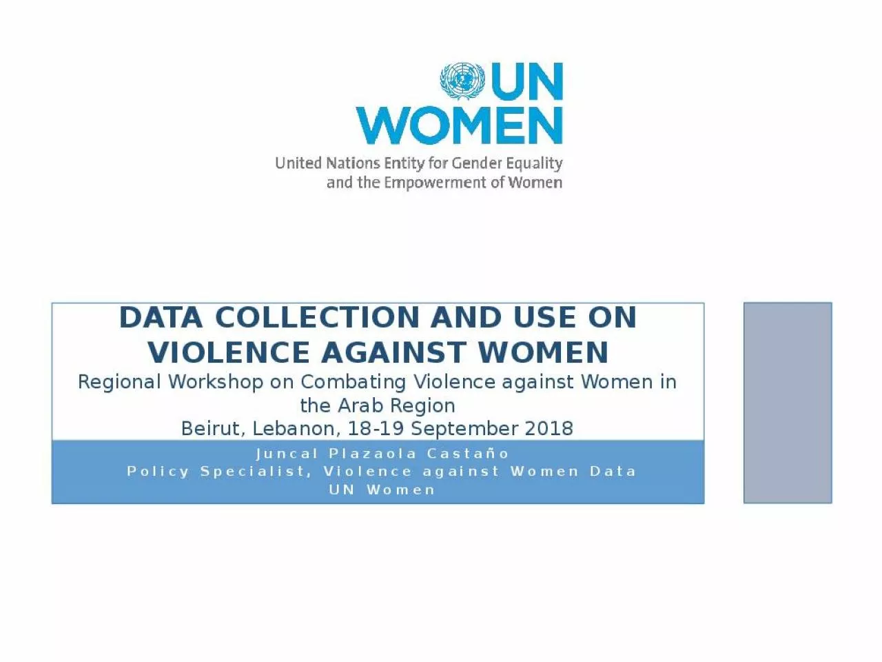 PPT-data Collection and use on violence against women Regional Workshop on Combating Violence