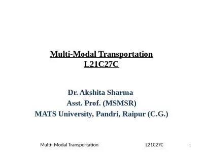 Multi-Modal Transportation L21C27C