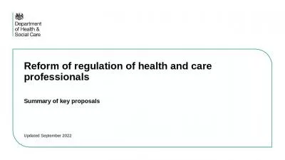 Reform of regulation of health and care professionals