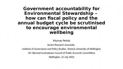 Government accountability for Environmental Stewardship    how can fiscal policy and the