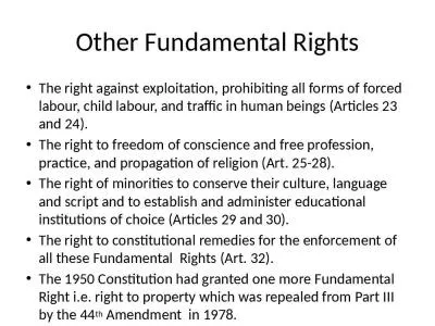 Other Fundamental Rights