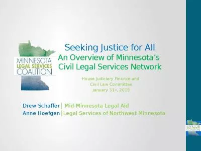 Seeking Justice for All An Overview of Minnesota s  Civil Legal Services Network