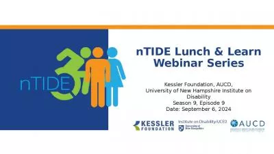 nTIDE Lunch & Learn Webinar Series