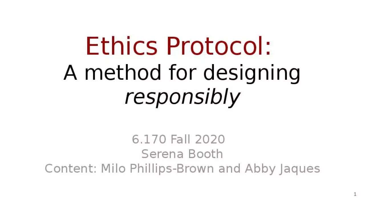 PPT-Ethics Protocol: A method for designing responsibly