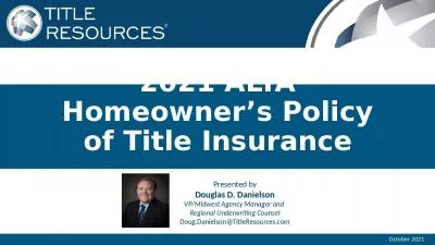 2021 ALTA Homeowner s Policy of Title Insurance