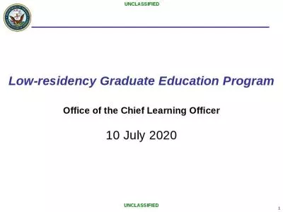 Low-residency Graduate Education Program