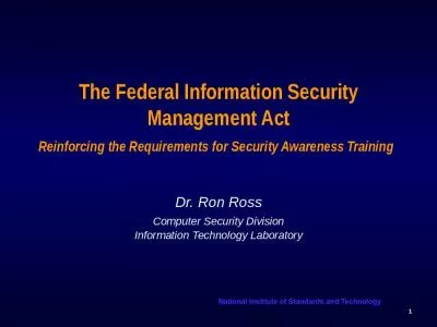 The Federal Information Security Management Act Reinforcing the Requirements for Security Awareness Training