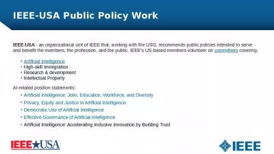 IEEE-USA Public Policy Work