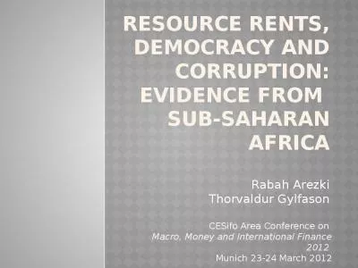 Resource Rents, Democracy and Corruption: Evidence from  Sub-Saharan Africa