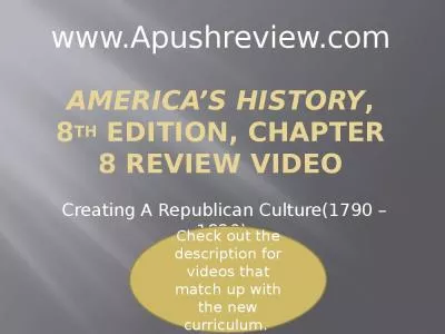 America s History, 8th Edition, Chapter 8 Review Video