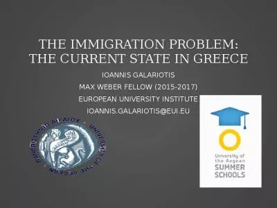 The Immigration PROBLEM: the Current State in Greece