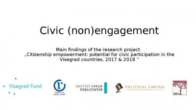 Civic (non)engagement Main findings of the research project   Citizenship empowerment: