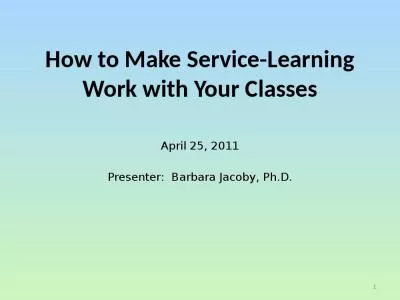 How to Make Service-Learning Work with Your Classes