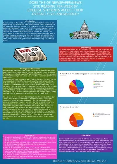 Does the of newspaper/news site reading per week by college students affect their overall