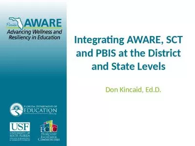 Integrating AWARE, SCT and PBIS at the District and State Levels