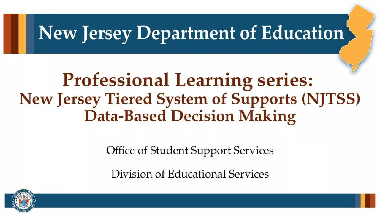 PPT-Professional Learning series: New Jersey Tiered System of Supports (NJTSS) Data-Based