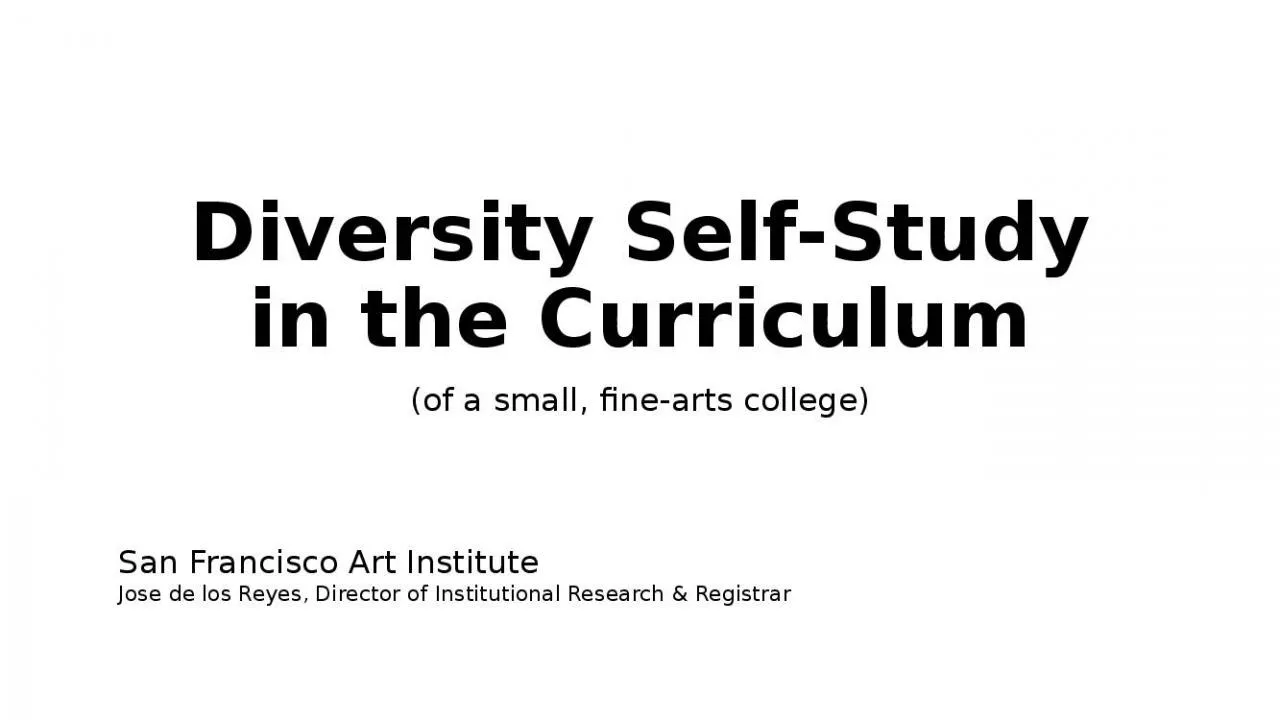 PPT-Diversity Self-Study in the Curriculum