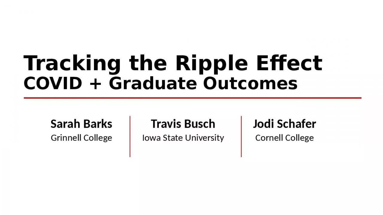 PPT-Tracking the Ripple Effect COVID + Graduate Outcomes