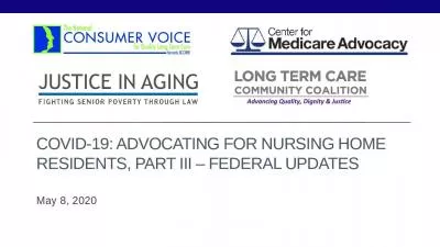 COVID-19: advocating for nursing home residents, PARt III   Federal updates