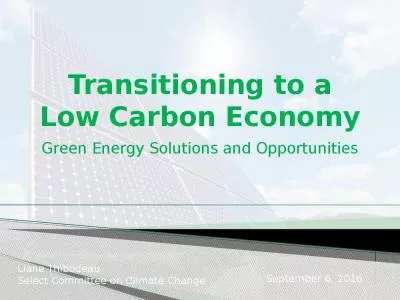 Transitioning to a Low Carbon Economy