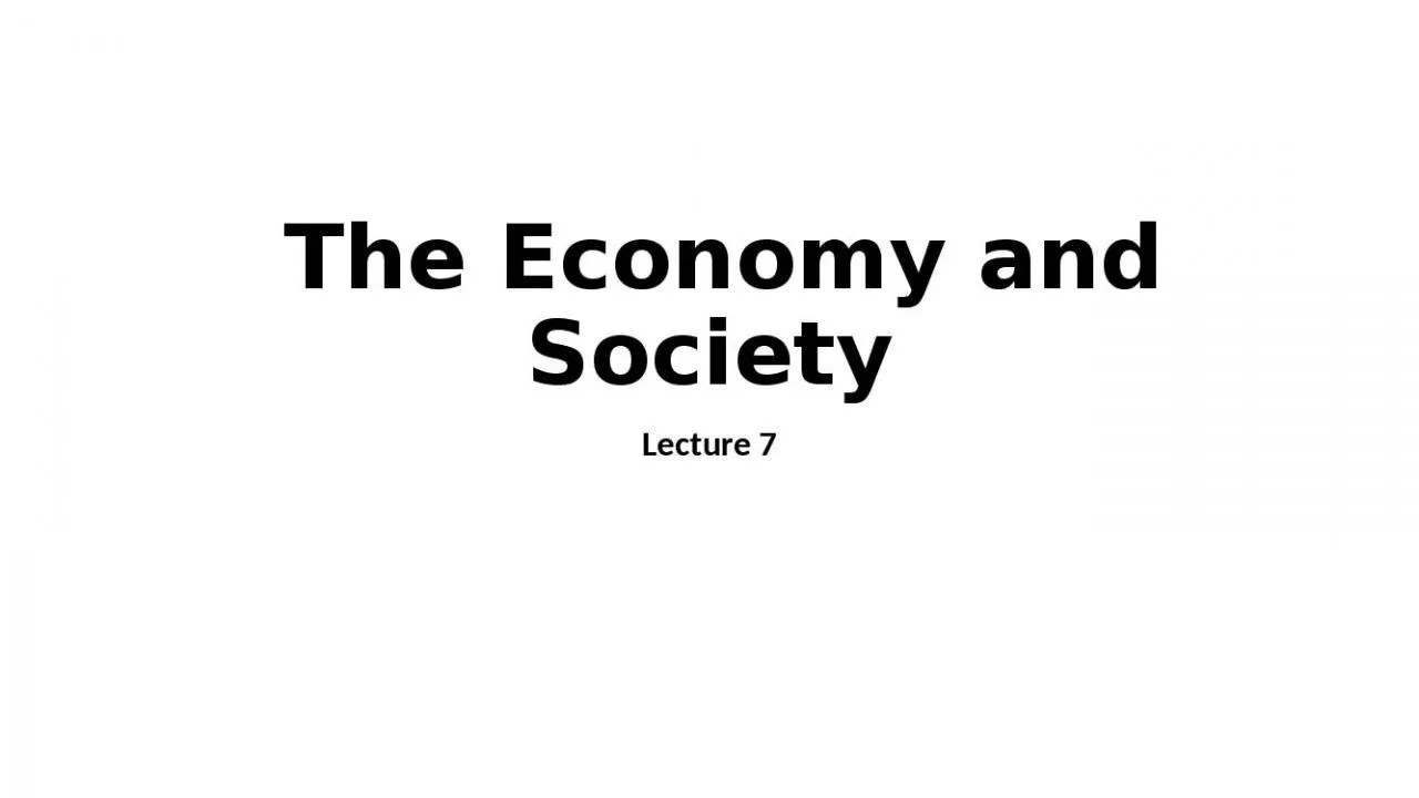 PPT-The Economy and Society