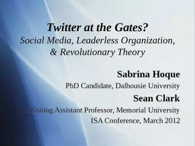 Twitter at the Gates? Social Media, Leaderless Organization, & Revolutionary Theory