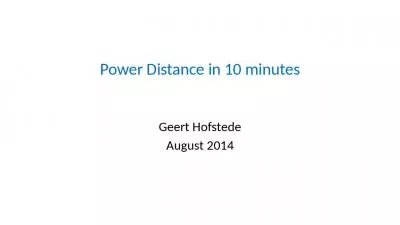 Power Distance in 10 minutes