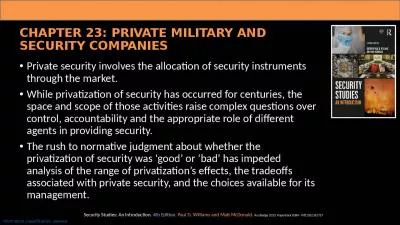 Chapter 23: Private Military and Security Companies