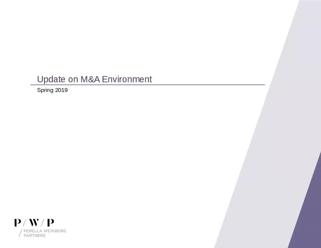 PPT-Update on M&A Environment