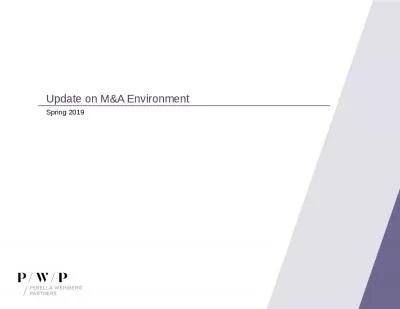 Update on M&A Environment