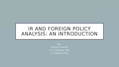 IR and Foreign policy analysis: an introduction