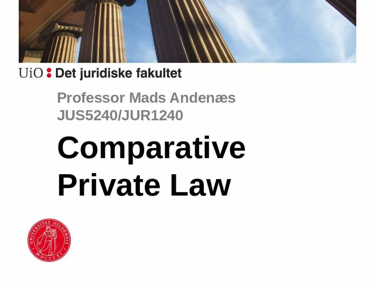 PPT-Professor Mads Anden s JUS5240/JUR1240