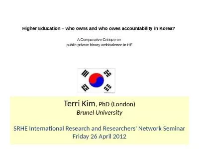 Higher Education   who owns and who owes accountability in Korea?  A Comparative Critique