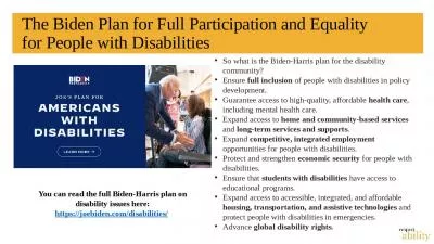 The Biden Plan for Full Participation and Equality for People with Disabilities