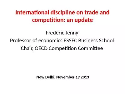 International discipline on trade and competition: an update