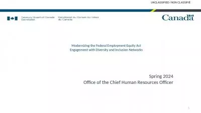 Modernizing the Federal Employment Equity Act Engagement with Diversity and Inclusion