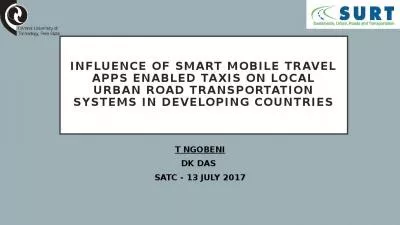 INFLUENCE OF SMART MOBILE TRAVEL APPS ENABLED TAXIS ON LOCAL URBAN ROAD TRANSPORTATION SYSTEMS IN DEVELOPING COUNTRIES